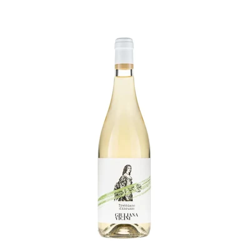 Montepulciano d'Abruzzo Rotwein, tief rubinrot, Aromen von Kirschen und Gewürzen; Trebbiano d'Abruzzo Weißwein, strohgelb, Zitrusfrüchte und grüne Äpfel. Weingut Giuliana Vicini. 2